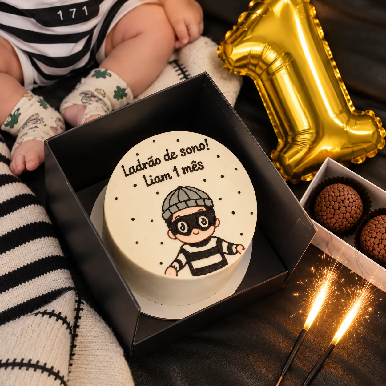 Kit mesversário com bento cake e docinhos personalizados — foto 1