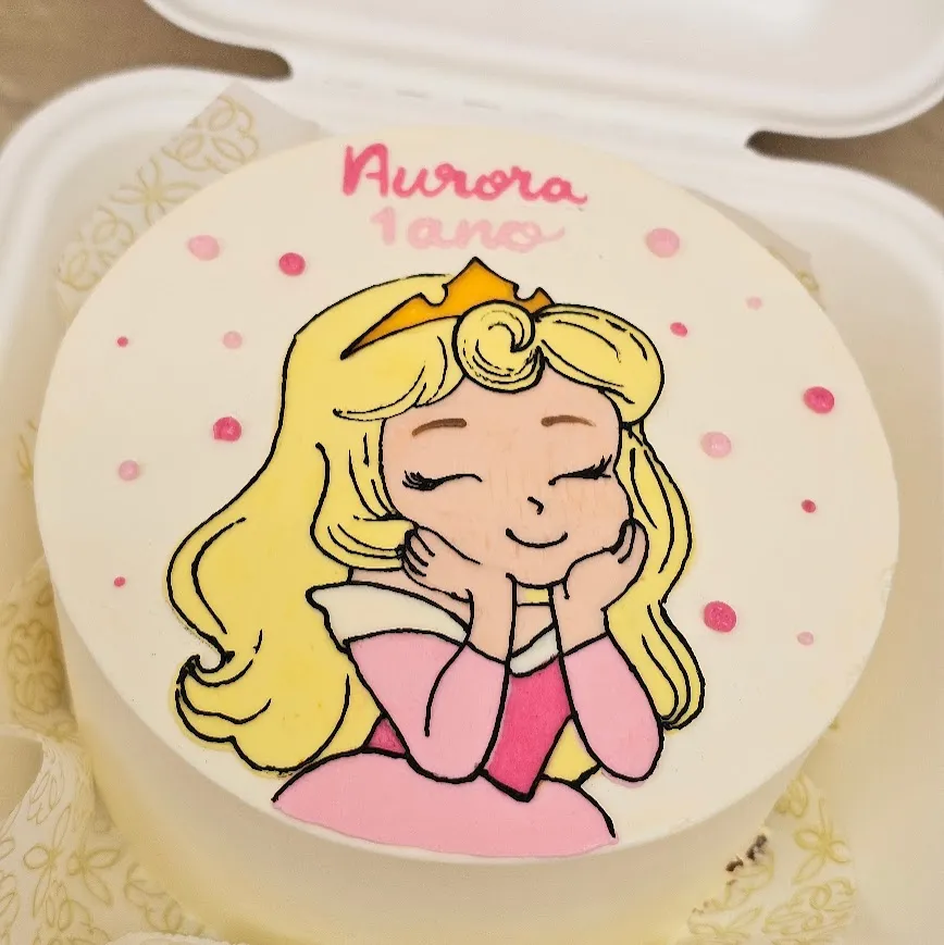 Bento cake da princesa Aurora de 1 ano