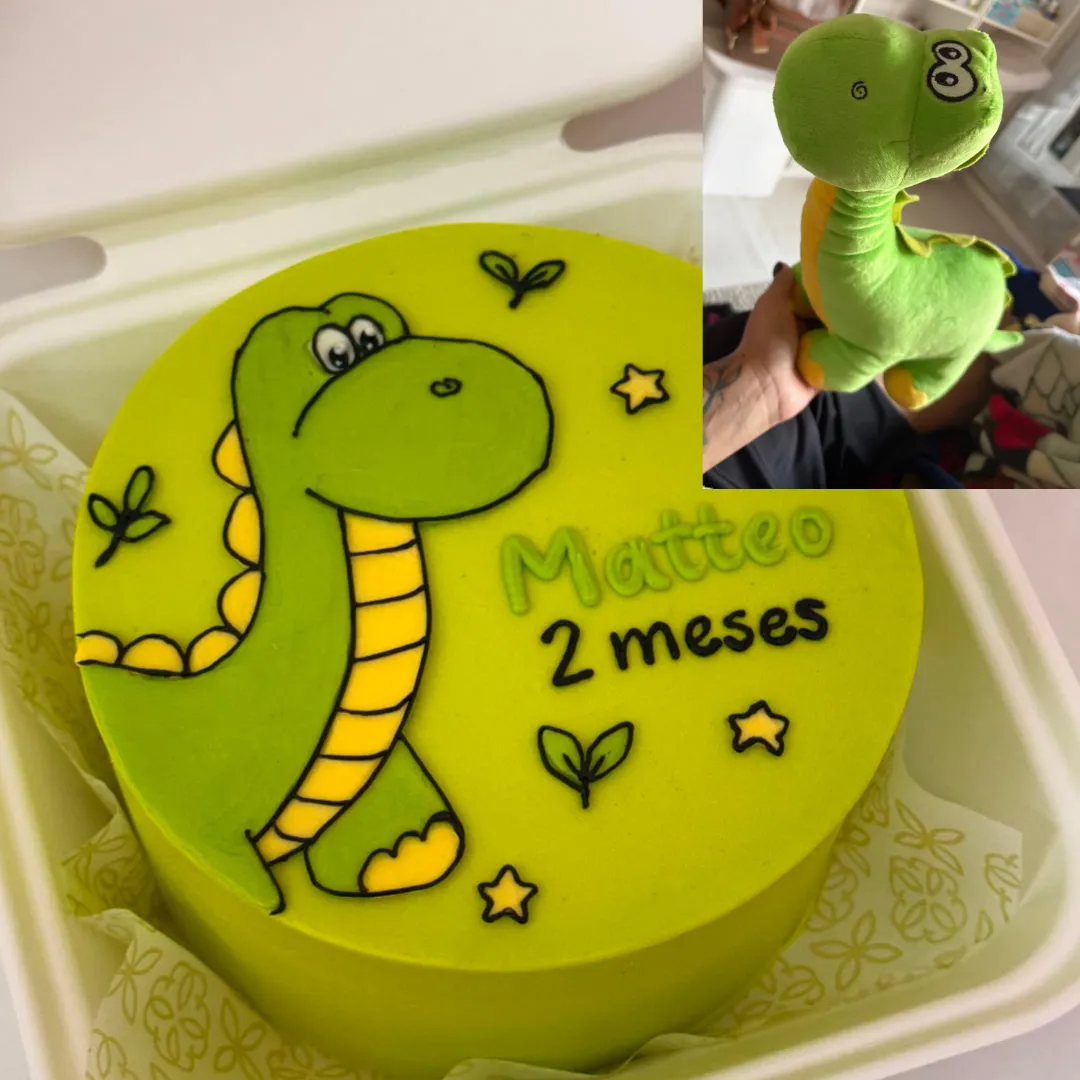 Bolo de mesversário tema dinossauro para o Matteo, 2 meses